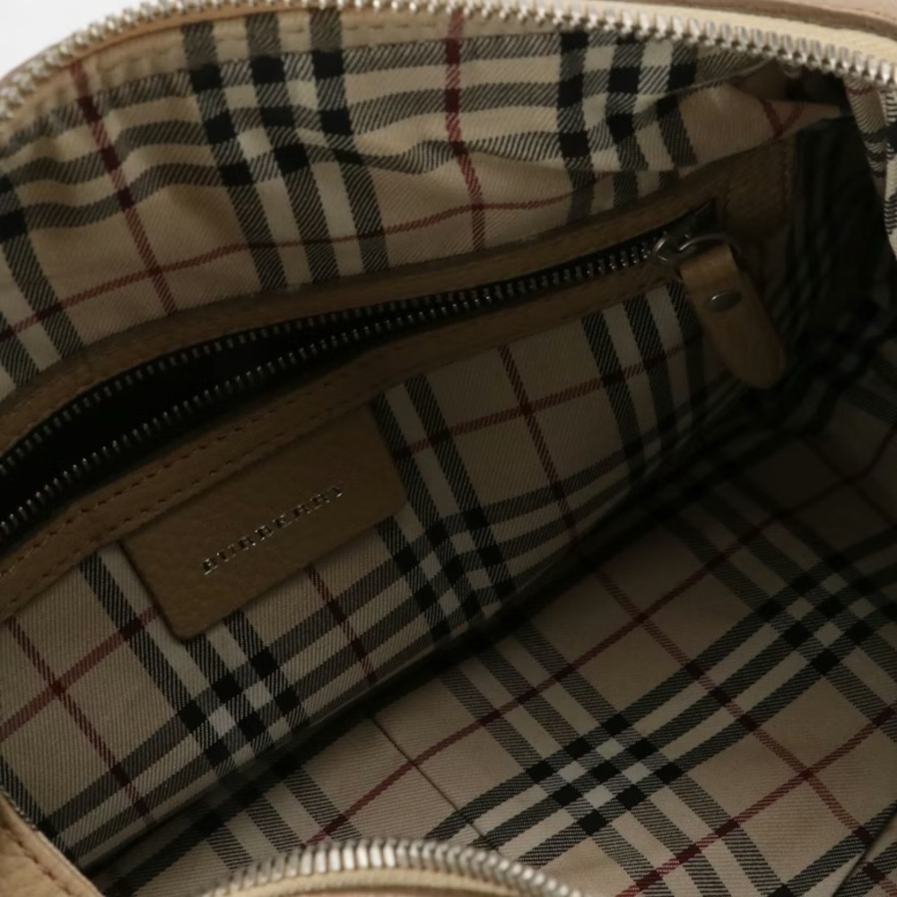 Burberry Calfskin Leather Beige Leather Handbag - Picture 4 of 9